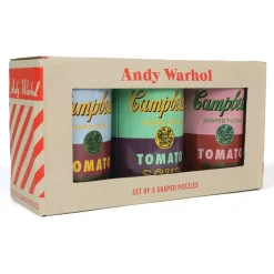 Andy Warhol Soup Cans Set Of 3 Shaped Puzzles In Tins