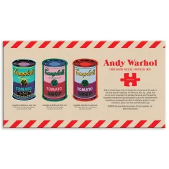 Andy Warhol Soup Cans Set Of 3 Shaped Puzzles In Tins