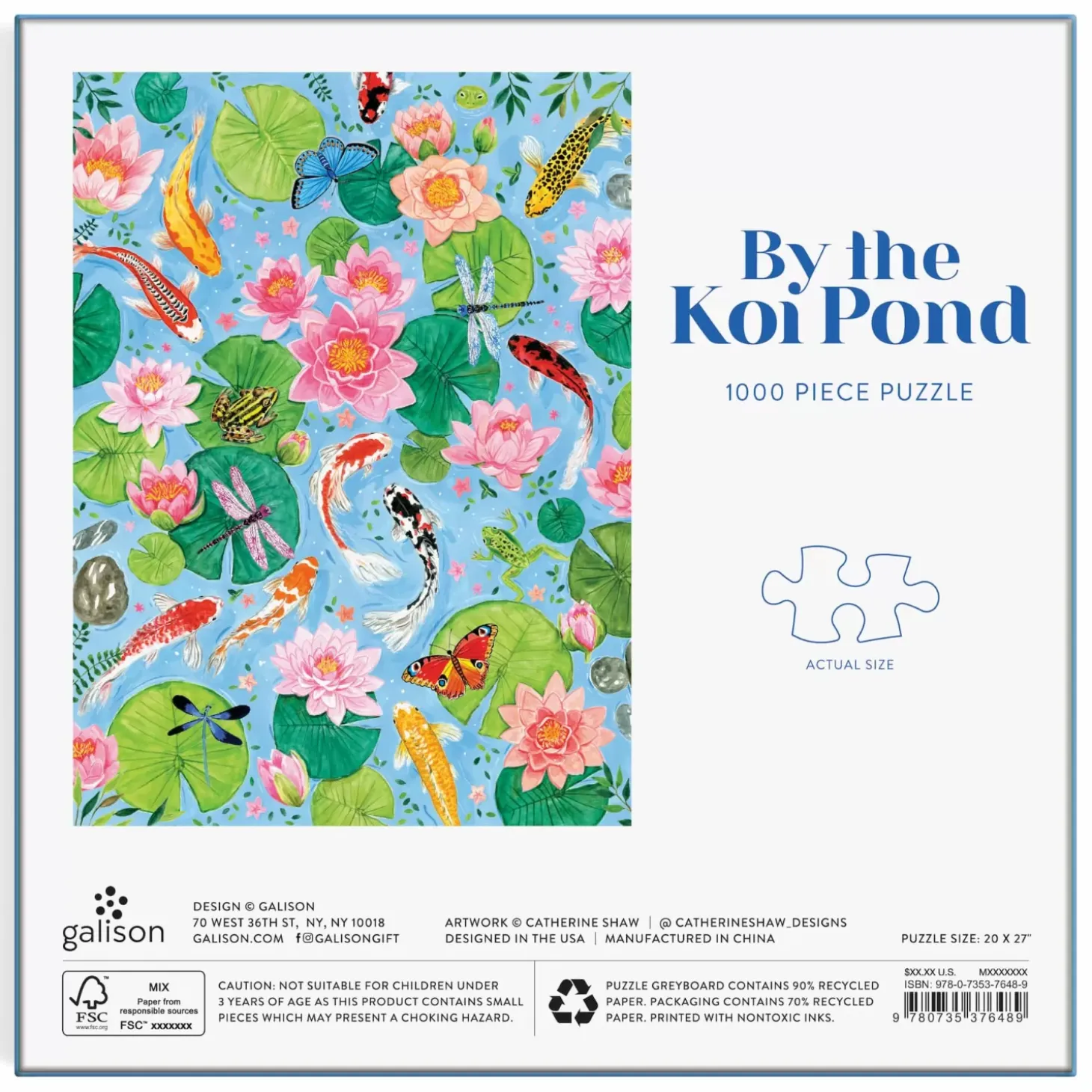By The Koi Pond 1000 Piece Puzzle In Square Box