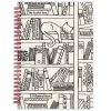 Cat On Bookshelf 6 X 8" Wire-O Journal