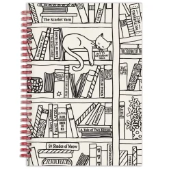 Cat On Bookshelf 6 X 8" Wire-O Journal