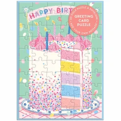 Confetti Birthday Cake Greeting Card Puzzle