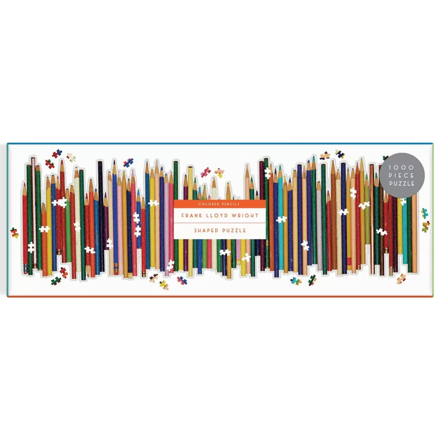 Frank Lloyd Wright Colored Pencils Shaped 1000 Piece Panoramic Jigsaw Puzzle