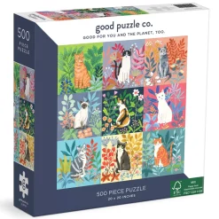Good Puzzle Co. Cats And Flowers 500Pc Puzzle