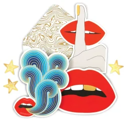 Jonathan Adler Lips Boxed Diecut Notecard Set