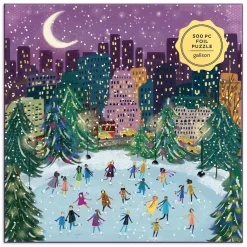 Merry Moonlight Skaters 500 Piece Foil Jigsaw Puzzle