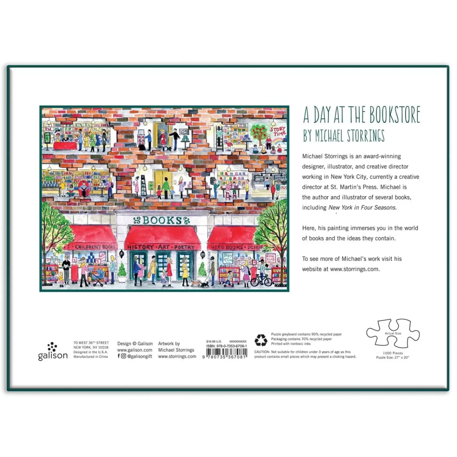 Michael Storrings A Day At The Bookstore 1000 Piece Jigsaw Puzzle