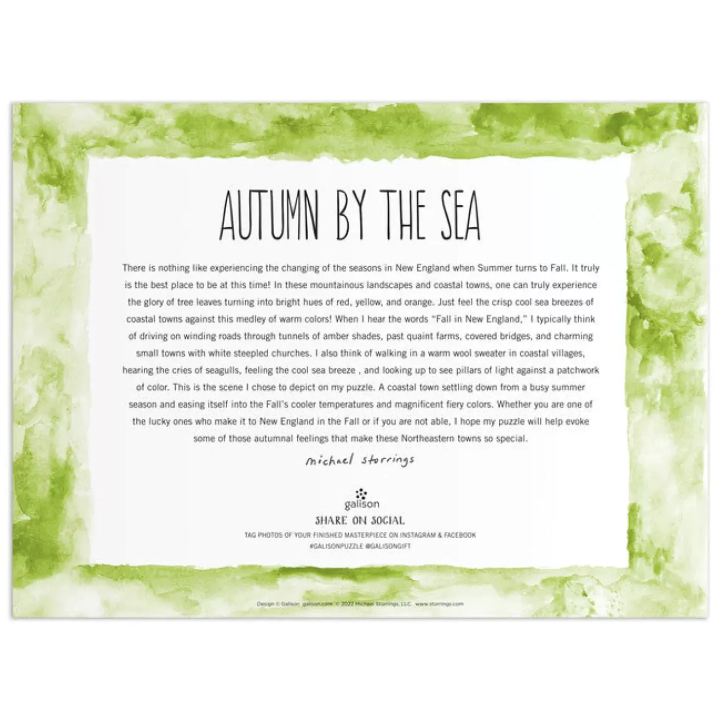Michael Storrings Autumn By The Sea 1000 Piece Puzzle