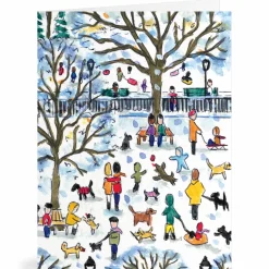 Michael Storrings Dog Park In Four Seasons Greeting Card Assortment