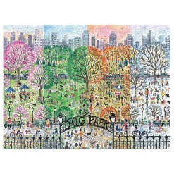 Michael Storrings Dog Park In Four Seasons 1000 Piece Puzzle