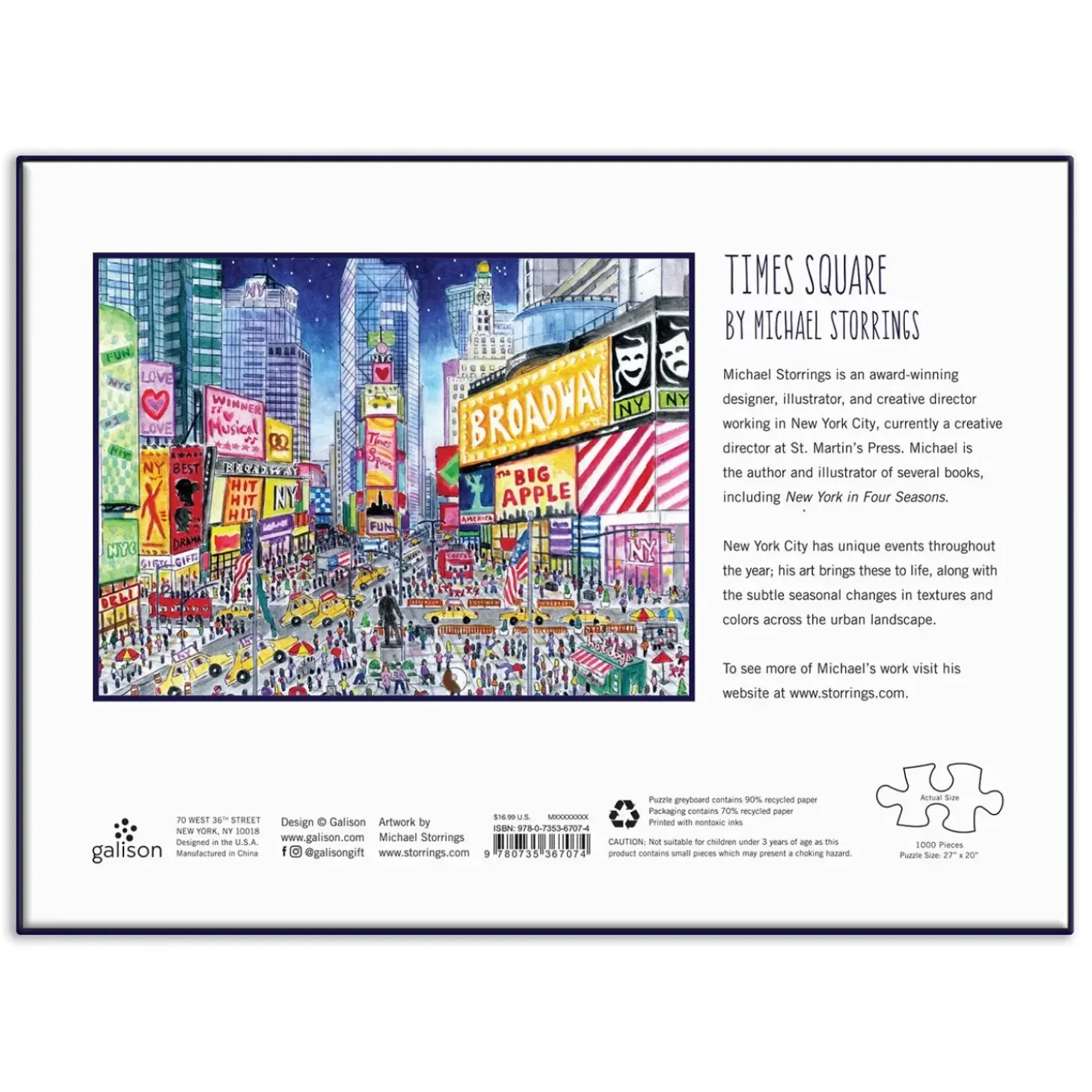 Michael Storrings Times Square 1000 Piece Jigsaw Puzzle