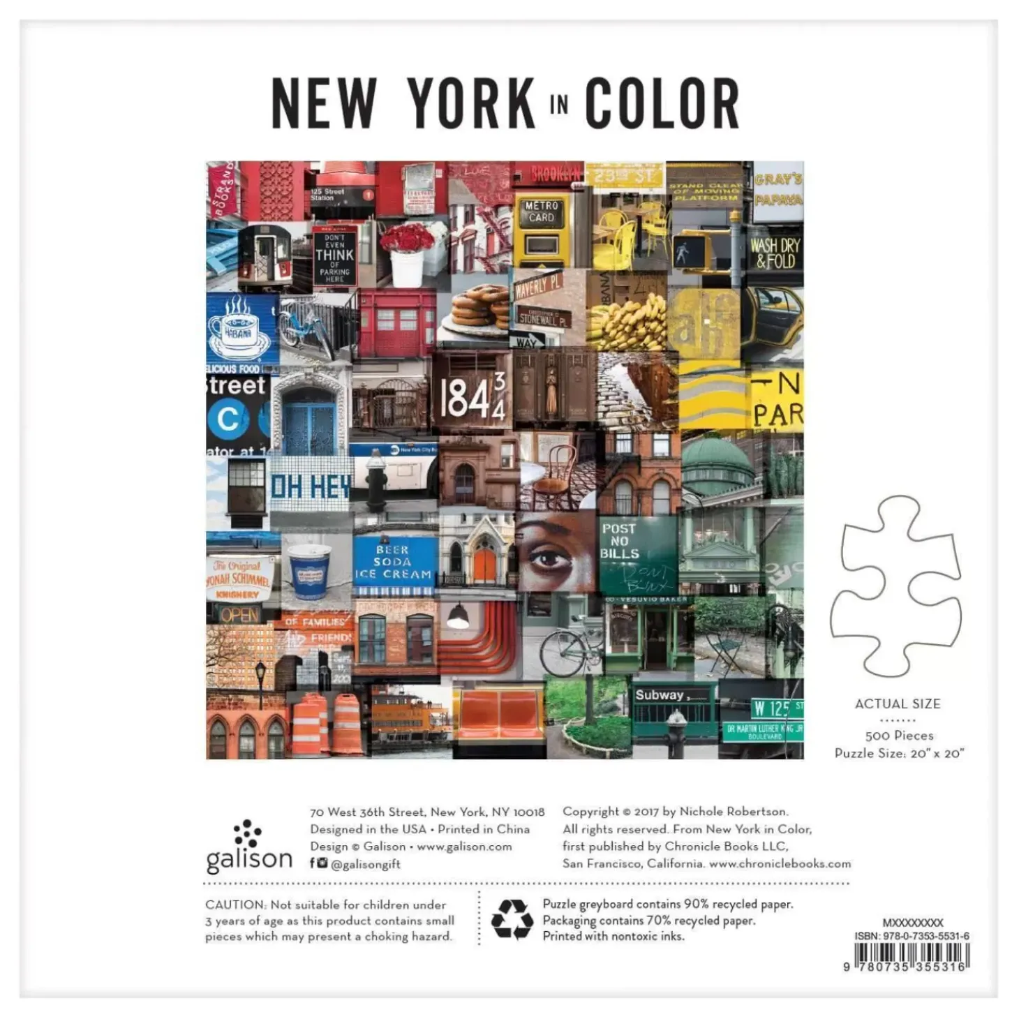 New York In Color 500 Piece Jigsaw Puzzle