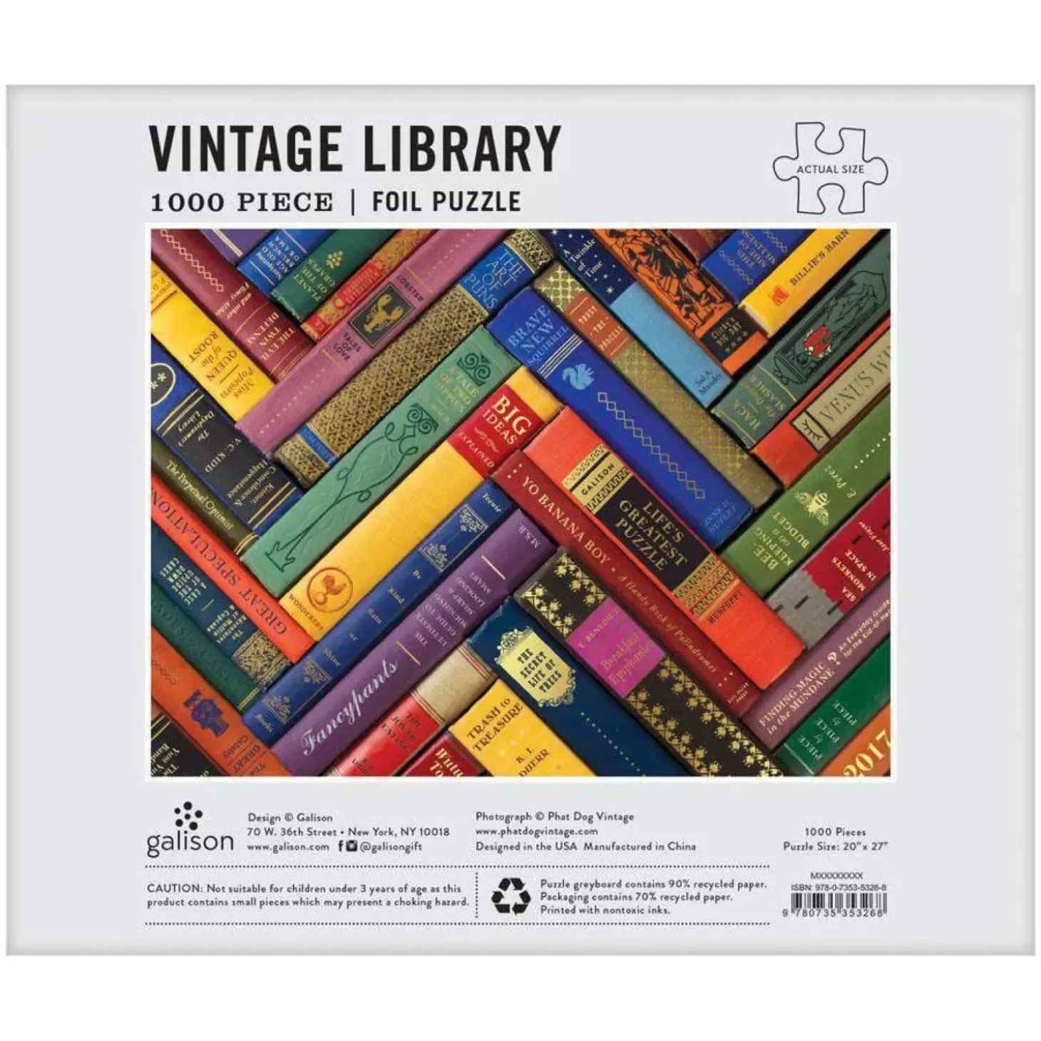 Phat Dog Vintage Library 1000 Piece Foil Stamped Jigsaw Puzzle